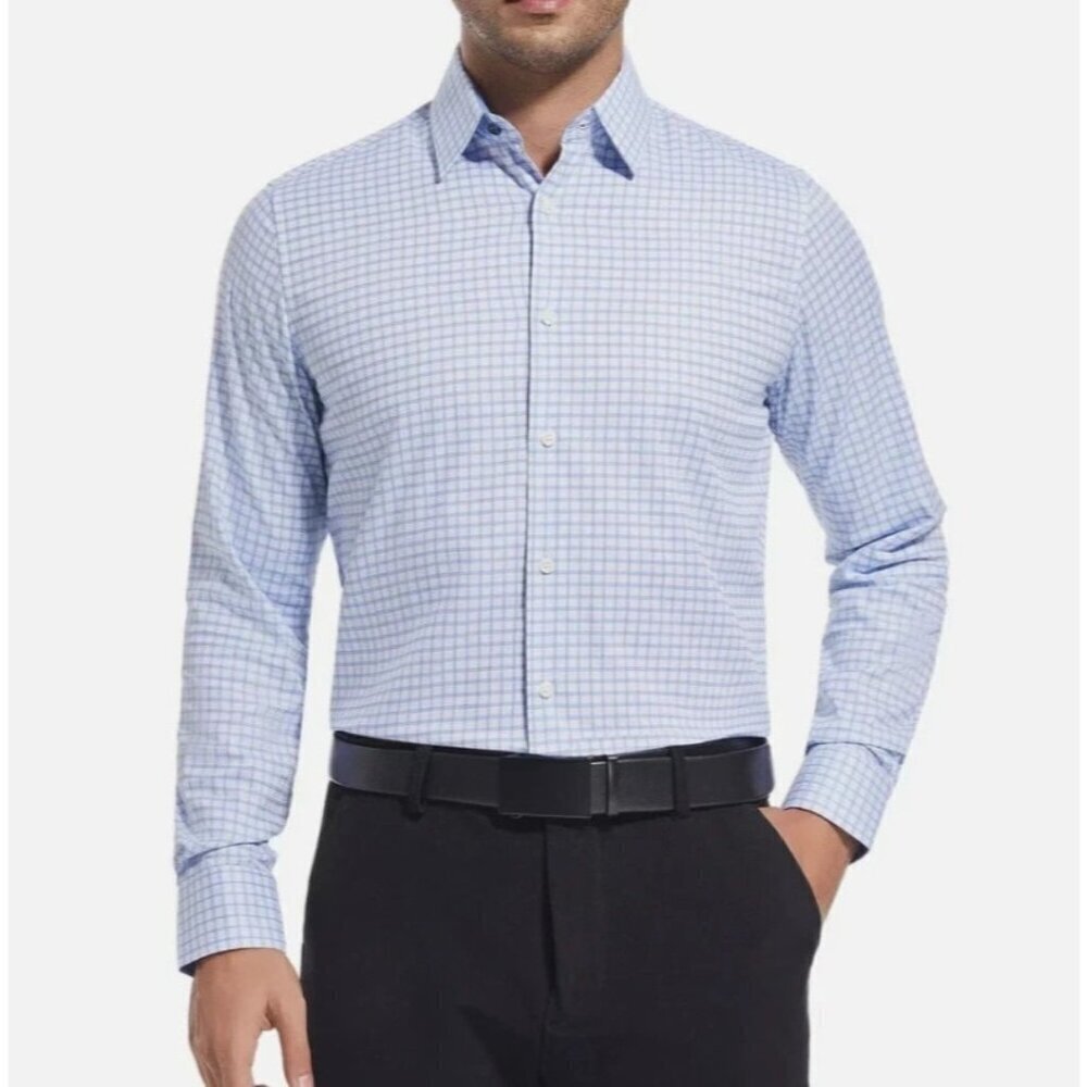 NEW Duchamp London Men's Slim Fit 16.5/42 Large Stretch Cotton Dress Shirt